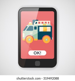 Transportation Fire truck flat icon with long shadow,eps10