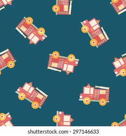 Transportation Fire truck flat icon,eps10 seamless pattern background