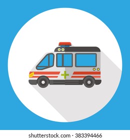 Transportation flat ambulance icon