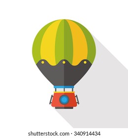 Transportation flat hot air balloon icon