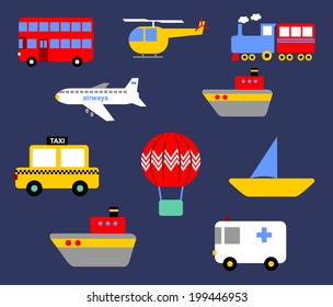 transportation flat icon full print