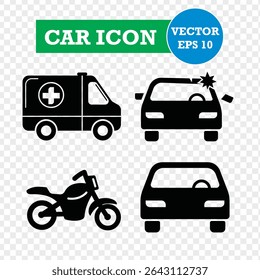 Transportation flat icon vector illustration. ambulance car icon set. Eps 10