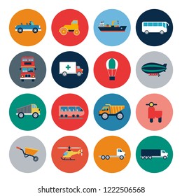 Transportation flat icons. Editable flat icons set ready for your designs. 