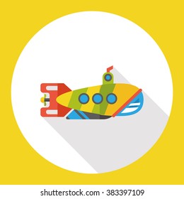 Transportation flat submarine icon