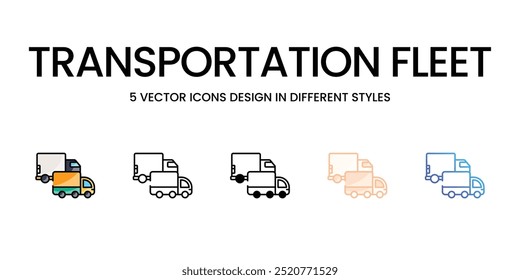 Ícones vetoriais da Frota de Transporte prontos para uso para aplicativos móveis e da Web