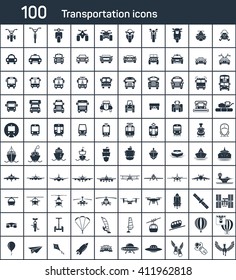  transportation front 100 icon set