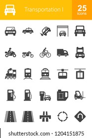 Transportation Glyph Icons