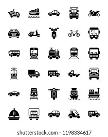 Transportation Glyph Vector Icons