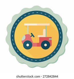 Transportation Golf Cart flat icon with long shadow,eps10