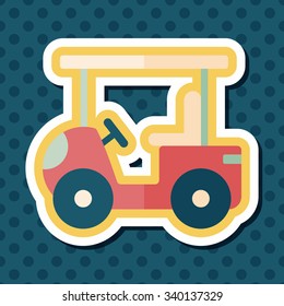 Transportation Golf Cart flat icon with long shadow,eps10