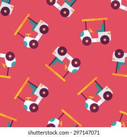 Transportation Golf Cart flat icon,eps10 seamless pattern background