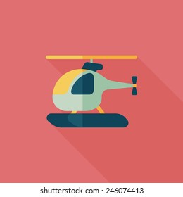Transportation helicopter flat icon with long shadow,eps10