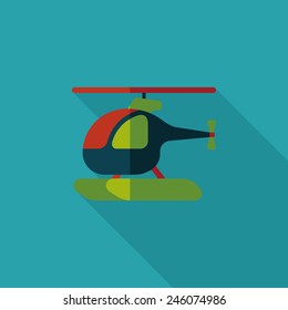 Transportation helicopter flat icon with long shadow,eps10