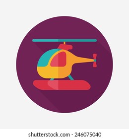 Transportation helicopter flat icon with long shadow,eps10