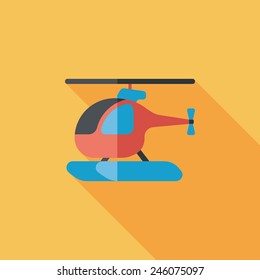 Transportation helicopter flat icon with long shadow,eps10