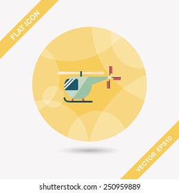 Transportation helicopter flat icon with long shadow,eps10