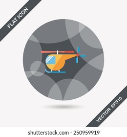 Transportation helicopter flat icon with long shadow,eps10
