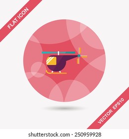 Transportation helicopter flat icon with long shadow,eps10