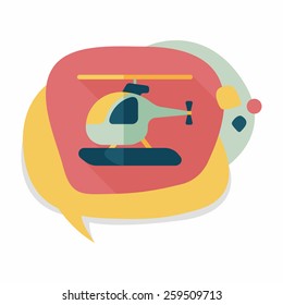 Transportation helicopter flat icon with long shadow,eps10