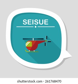 Transportation helicopter flat icon with long shadow,eps10