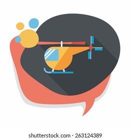 Transportation helicopter flat icon with long shadow,eps10