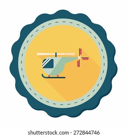 Transportation helicopter flat icon with long shadow,eps10