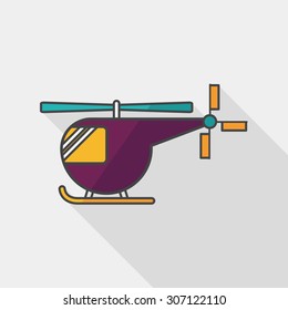 Transportation helicopter flat icon with long shadow,eps10