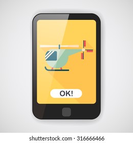 Transportation helicopter flat icon with long shadow,eps10