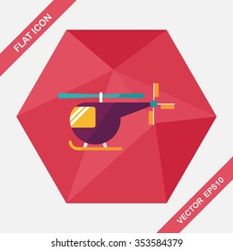 Transportation helicopter flat icon with long shadow,eps10