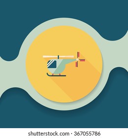 Transportation helicopter flat icon with long shadow,eps10