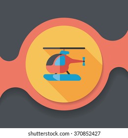 Transportation helicopter flat icon with long shadow,eps10