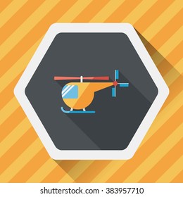 Transportation helicopter flat icon with long shadow,eps10