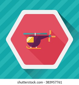 Transportation helicopter flat icon with long shadow,eps10