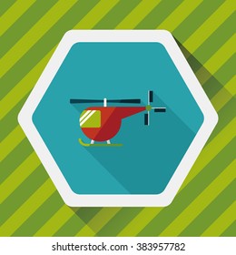 Transportation helicopter flat icon with long shadow,eps10