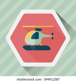 Transportation helicopter flat icon with long shadow,eps10