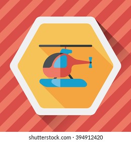 Transportation helicopter flat icon with long shadow,eps10