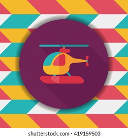 Transportation helicopter flat icon with long shadow,eps10