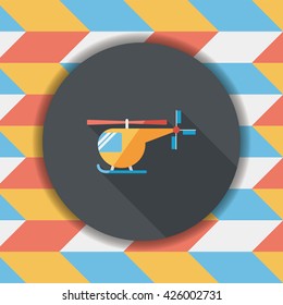 Transportation helicopter flat icon with long shadow,eps10