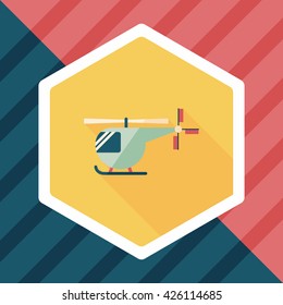 Transportation helicopter flat icon with long shadow,eps10