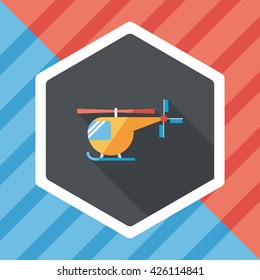 Transportation helicopter flat icon with long shadow,eps10