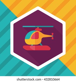 Transportation helicopter flat icon with long shadow,eps10