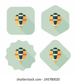 Transportation hot air ballon flat icon with long shadow,eps10