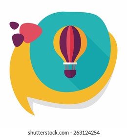 Transportation hot air ballon flat icon with long shadow,eps10