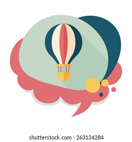 Transportation hot air ballon flat icon with long shadow,eps10