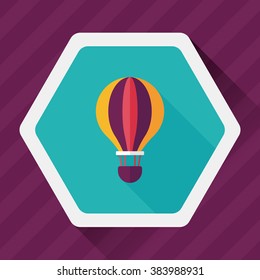 Transportation hot air ballon flat icon with long shadow,eps10