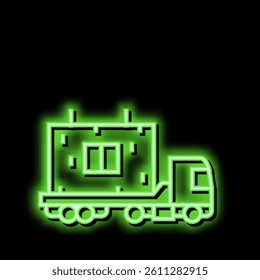 transportation house counstruction neon light sign vector. transportation house counstruction illustration