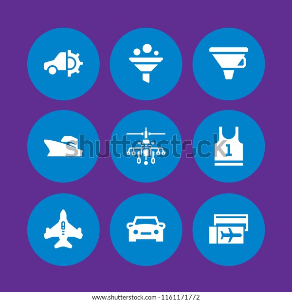 transportation\
icon. 9 transportation set with military helicopter, car, trip and\
jersey vector icons for web and mobile\
app