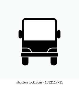 Transportation Icon : Bus - Vector, Sign and Symbol Presented in Glyph Style for Design, Presentation, Website or Apps Elements.  
