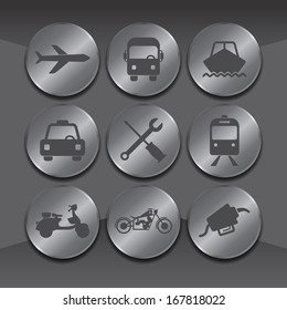 transportation icon button set