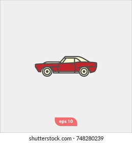 Transportation icon, car symbol, flat vector and trendy illustration sign